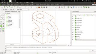 Librecad proyección isométrica con líneas curvas [upl. by Avek]