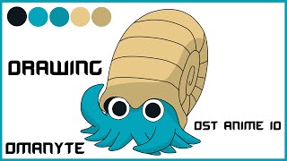 Menggambar Omanyte  Pokemon Drawing Pokemon by OST ANIME ID [upl. by Jobi]