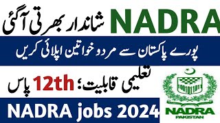 NADRA jobs 2024how to apply NADRA jobs onlinepak jobs and info [upl. by Nellac564]