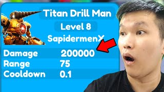 OMG TITAN DRILL MAN UNIT ULTIMATE TERBARU DI TOILET TOWER DEFENSE ROBLOX [upl. by Idac]