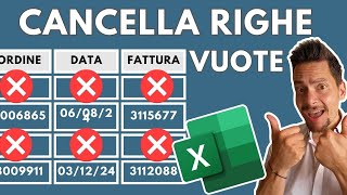 3 MODI SUPER VELOCI per ELIMINARE le RIGHE VUOTE della tua TABELLA EXCEL [upl. by Inalej]