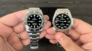 We compare the Rolex Air King 126900 to the Submariner 124060 [upl. by Haskins]