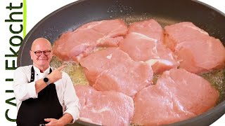 Schnelle Pfannengerichte Medaillons in Butter gebraten mit Kohlrabi [upl. by Ayifa]