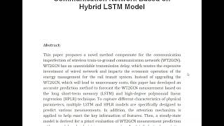 Latency Compensation and Prediction for Wireless Train to Ground Communication Network Based on Hybr [upl. by Ecinom892]