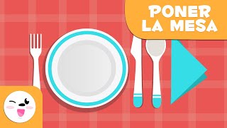 Aprende a poner la mesa  Vocabulario para niños [upl. by Yraunaj910]