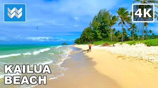 4K Kailua Beach in Oahu Hawaii USA  Walking Tour amp Travel Guide 🎧 Relaxing Beach Waves Sound [upl. by Nilesoy812]