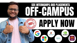 OFF Campus SDE Internship and Placement  2023  2024  2025 passouts  Apply Now [upl. by Aicenra36]