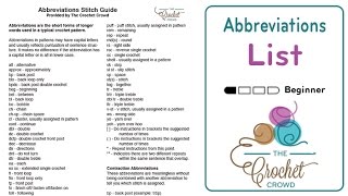 Free Crochet Abbreviations Guide by The Crochet Crowd [upl. by Cully175]