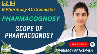 L2  U1  Scope of pharmacognosy  B Pharmacy 4th Semester  Pharmacognosy [upl. by Nalac]