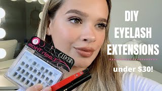 DIY EYELASHES EXTENSIONS  ARDELL LASHES  GLAMBYMEL [upl. by Katzman]