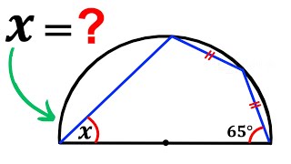 Can you find the angle X  Semicircle  math maths  geometry [upl. by Debbra]