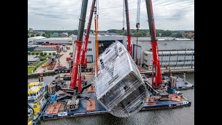 Worlds largest sloop 85m turned over  Project 410  timelapse [upl. by Hcib]