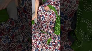 Kalamkari Ajrakh Saree with Green Bandhani Border in Off White BengalLooms modalsilk [upl. by Loring]