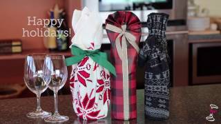 How to Gift Wrap Wine Bottles  Three Ways [upl. by Devaj581]