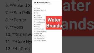 Water 💦 Brands Names viralvideo shorts video [upl. by Nede959]