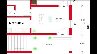 224 x 296 SMALL HOUSE DESIGN 224x 296 GHAR KA NAKSHA  650 SQ FT HOUSE PLANSOUTH FACE PLAN [upl. by Sheffield]