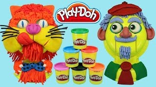 PlayDoh PlayTetes Heads Playset Play doh Cat and old Man [upl. by Liggitt686]