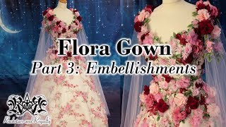 Adding Floral Appliques amp Cape Sleeves To A Gown  Flora Gown Part 3 [upl. by Nomelihp]