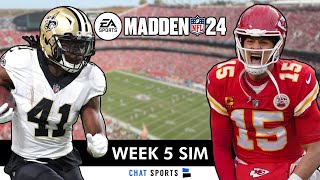 Saints vs Chiefs Madden Simulation For 2024 NFL Season  Saints Week 5 MNF Madden 25 Rosters [upl. by Eerihs]