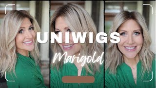 UniWigs Marigold Remy Human Hair Wig with styling tips [upl. by Ardnuek]