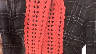 Easy Crochet Scarf  Heartwarming scarf by Red Heart yarn pattern bufanda en crochet [upl. by Tonkin]