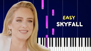 SKYFALL  Adele   EASY piano tuto [upl. by Aisatna]