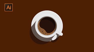 Adobe Illustrator CC  Coffee vector art Flat design in Adobe illustrator [upl. by Asher]