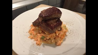 Steak aus der Rehkeule mit Apfel  Möhren  Rohkost WildaufWild [upl. by Anitreb632]