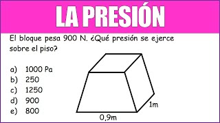 El bloque pesa 900 N ¿Qué presión se ejerce sobre el piso  PRESIÓN [upl. by Niehaus]