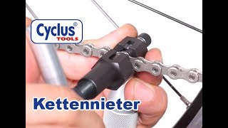 CYCLUS TOOLS® Kettennieter  Fahrradkette ausnieten ablängen und vernieten [upl. by Eulalee]