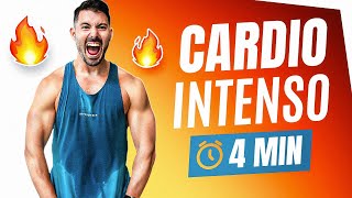 🔥 RUTINA para BAJAR de PESO en CASA desde 4 MINUTOS  CARDIO INTENSO HIIT TABATA [upl. by Salocin]