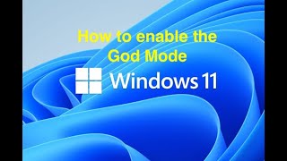 God Mode windows 11 [upl. by Ajiram]