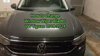 How to Change Window Wiper Blades on a 2018  2024 VW Tiguan Trick to Lift the Wiper Arm Included [upl. by Attener137]