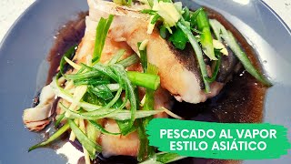 PESCADO AL VAPOR ESTILO ASIATICO No puedes perderte esta receta [upl. by Decker]