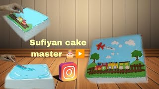 train gadi 🚂 cake ki video veri nice 🥰🥰🥰❤️ [upl. by Halbeib]