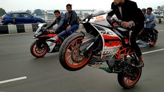 Stunning Stunts on KTM DUKE 200 KTM RC200 amp Pulser 220best bike stunts [upl. by Oira]