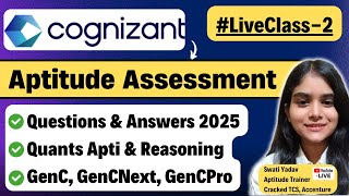 Cognizant Aptitude Questions amp Answers  Live Class2  Cognizant Aptitude Assessment 2025 [upl. by Arolf906]