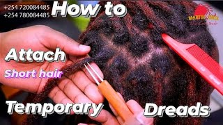 Easiest amp Detailed Temporary Dreadlocks Extension Tutorial  Installation on Short Hair [upl. by Ybbed502]