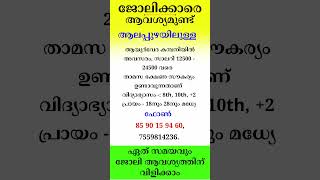 kerala jobs 2024 todays job malayalam jobs October 24 [upl. by Ewolram]