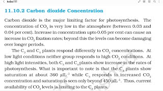 NCERT BIOLOGY 2024  CLASS 11  CHAPTER 11 PHOTOSYNTHESIS IN HIGHER PLANTS  FACTORS  CO2 CONCEN [upl. by Anar]