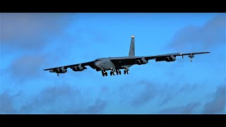 Two B52s landing during Storm Eunice [upl. by Venuti]