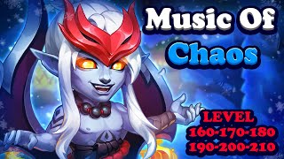 Hero Wars Music of Chaos Levels 160 170 180 190 200 and 210 Boss Fights [upl. by Marne]