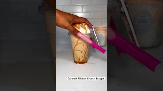 Caramel Ribbon Crunch Frappe asmrvideo asmr coffee icedcoffee icedlatte frappecoffee drink [upl. by Jenilee]