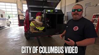 Columbus Fire Chief Ryan Gray shows new incident command vehicle [upl. by Latsirhc]