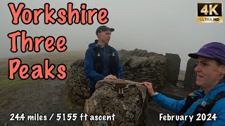 Yorkshire Three Peaks  Yorkshire Dales  4K  February 2024 [upl. by Forrester]