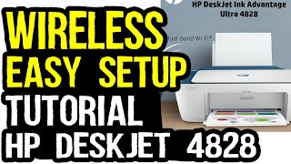 How to Setup Wireless Network in HP Deskjet Ink Advantage Ultra 4828 Printer [upl. by Imoyn]