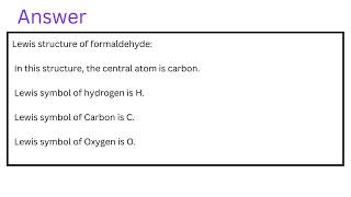 Lewis structure of formaldehyde [upl. by Doggett]