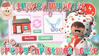 TRADING MY PREPPY CHRISTMAS HOUSE IN ADOPT ME TOUR [upl. by Gnehs]