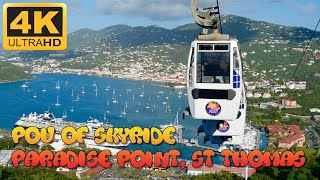 POV of Descent aboard Skyride To Paradise Point St Thomas US Virgin Islands  4K Scenic Video [upl. by Mattox]