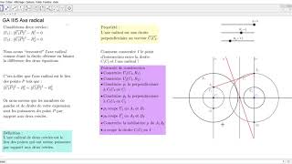 GA III5 Axe radical et faisceaux de cercles [upl. by Notsek506]